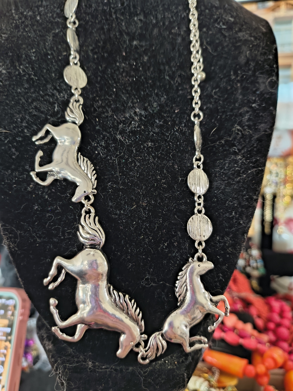 Big Horses Allover Necklace+Earrings